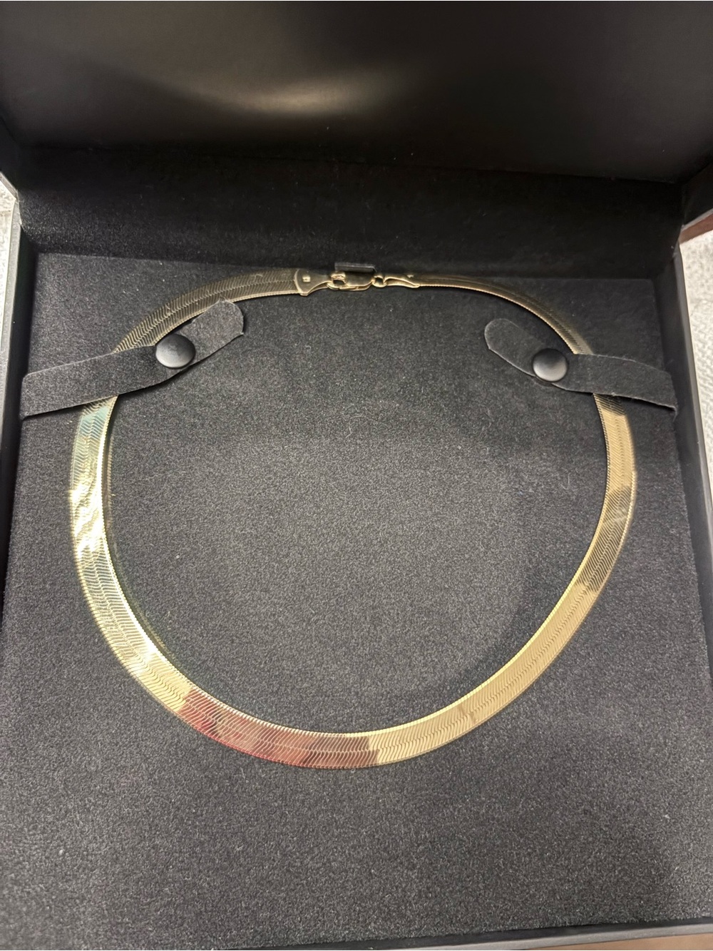 Gold Herringbone Choker Necklace - Women Jewelry